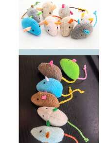 1pc/3pcs/8pcs Cat Toys, Plush Mouse-Shaped Interactive Toys, Mint-Filled Realistic Mouse Design Cat Toys - Multicolor - View 15