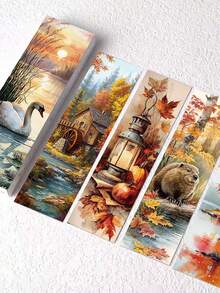 30 Stücke Herbst Lesezeichen Tagebuch Notizbuch Buch Seiten Markierungs Karten DIY Dekoration Bürobedarf Papier Karten Hochwertige Nachrichten Markierung Kreative Geschenk Dekoration