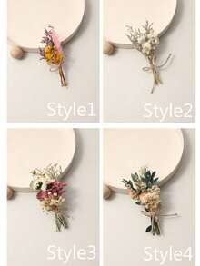 1/2/6/12/20 باقة زهور مجففة صغيرة، ديكور عيد الميلاد، هدية صندوق لعرض الزهور لعروس الخادمة، مركز طاولة الزفاف البوهيمي، عشب بامباس مجفف صغير لديكور المزهريات، زهور مجففة صغيرة لديكور كعكة عيد الميلاد - متعدد الألوان - مشاهدة 3