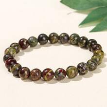 1pc 6/8/10mm Natural Stone Beaded Bracelet, Bohemian Style Tiger Eye/Amethyst/Agate Healing Stone Bracelet, Layerable Colorful Handmade Jewelry For Women - Multicolor - View 181