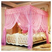 Mosquitera, cuadrada con malla, para camas king, queen y cuna, toldos a prueba de insectos para casa y camping - Rosa - Ver 6