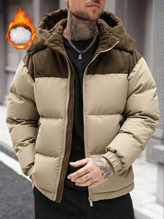 2025新款男士时尚简约连帽可拆卸休闲羽绒服，冬季款