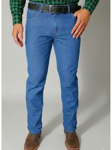 Men's Country Jeans Reinforced For Rodeo To Wear With Boots With Elastane - 淺藍色 - 查看 2