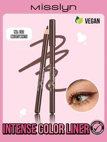 Misslyn Highly Pigmented Dual-Use Cream Eyeliner Pencil, Smudge-Proof, Cruelty-Free, Smooth & Long-Lasting, Ideal For Y2K, Party, Beach, Travel, Holiday, Camping, Gifts, Rose Fashion, New Year, Valentine's Day, Campus, Chinese New Year - 102 Brown Shimmer - View 2
