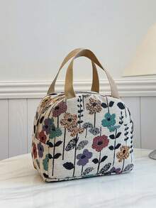 Lancheira portátil, marmita térmica, bolsa bento, bolsa térmica para jantar, bolsa térmica grossa e fofa para frutas e lancheira, ideal para estudantes, lancheira rosa com estampa de leopardo e floral, lancheira térmica, bolsa térmica para almoço, item essencial para viagens com grande capacidade, para homens e mulheres. - Multicolorido - Ver 5