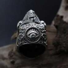 Male Baroque Gothic Skull Ring, Male Skull Ring, Retro Punk Male Ring - 11 - Xem 3