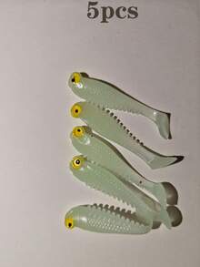 夜光软饵，硅胶鱼形人工鱼饵，软硅胶小鱼饵，2.17英寸