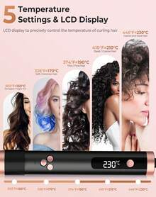 Multifunctional Mini Curling Iron, Travel Portable Hair Curler For All Scenes, Fast & Easy Styling, Perfect Holiday Gift (Black & Gold/Blue & Gold) - 美規A型插(110-127V) - 查看 3