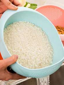 厨房淘米漏勺家用沥水篮蔬菜水果洗菜盆 - 彩色 - 查看 2