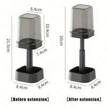 1pc Toothbrush Holder With Cover, 3-Slot Design, Includes Cup Holder And Razor Organizer - Multi-Color Bathroom Accessories, Glass Texture