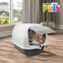 Fancy Pets Arenero Gris Cubierto para Gatos con Filtro de Carbón y Pala, 33x35x50 - rosa - Ver 6