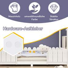Cabin Bed 90x200 Cm - Versatile Wooden Children's Bed For Boys And Girls - With Fall Protection And Slatted Base - White (Without Mattress) - Black - View 9