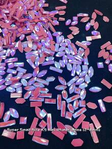 KIRAME 50cs/100pcs/300pcs Super Sparkly Mixed Shapes Mocha Red 3-8mm Flatback AB Rhinestones For Nails,DIY Nail Art At Home,Nails Salon,Nail Supplies,Christmas,New Year,Festival Gift