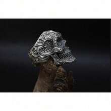 Male Baroque Gothic Skull Ring, Male Skull Ring, Retro Punk Male Ring - 11 - Xem 2