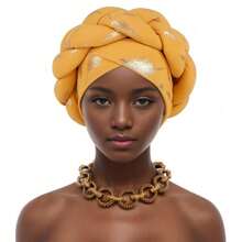 Temsiyin New Bronzing Braided Headgear Headscarf Hat Muslim Hat African Hat - màu xanh lá - Xem 10