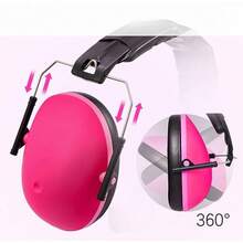Kids Noise Reducing Earmuffs In Pink, Adjustable Headband With  Design, Hearing Protection For Children's Sleep And Study - Pink - View 3