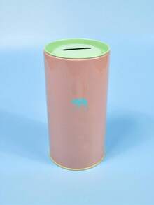 圆形金属小猪存钱罐，饰有多色动物图案（例如羚羊、大象、海豚），也可作笔筒使用，适合学生、返校季、毕业季、办公桌装饰，也是情人节、斋月期间的绝佳礼物。 - 彩色 - 查看 20