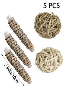 7pcs/12pcs/8pcs Pet Teeth Grinding Set, Gift For Rabbit, Hamster, Toy Set For Small Pets For Play And Entertainment, Animal Festival Gift, Valentine's Day Animal Gift, Rabbit Teeth Grinding Toy, Hamster Teeth Cleaning Toy, Wooden Toy Set, Wooden Chew Toy, Unicycle Dumbbell, Red Carrot, Apple Wood Swing And Seesaw, Hamster Toy