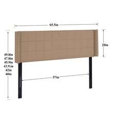 VECELO Adjustable Linen Queen Headboard With Wingback, Tufted Upholstered Design For King Or Queen Bed, Nailhead Trim,Beige - 米色 - 查看 9