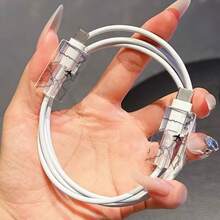 3个装 20W 欧规插头快充保护壳，兼容 13/14/15/16，TPU 材质，圆形充电口数据线盖，不含电池和电子元件 - 無色 - 查看 4