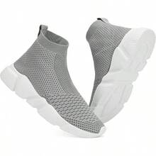 Women's Slip-On Tennis Walking Sneakers, Lightweight Breathable Comfort Gym And Work, Stylish Trainers, 2025 - 054灰色 - 查看 8
