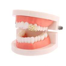 1 chiếc khuyên răng rỗng tối giản thời trang, phù hợp cho cả nam và nữ, thích hợp sử dụng hàng ngày và các dịp khác, trang sức răng phong cách hip hop. - Vàng và Bạc - Xem 7