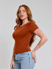 Kit 3 / Kit 2 Backless Blouses With Open Back And Lined Bust - 赤陶和黑色 - 查看 2