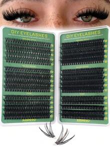 600/570/300/270支/包 单根假睫毛，蓬松浓密，30D+40D+50D+60D+80D+100D+100D+120D 单根假睫毛，浓密卷翘，D型卷度，10-16毫米纤细，适合日常佩戴、派对、音乐节、万圣节、圣诞节等场合，打造完美妆容。防水合成貂毛材质。 - DD - 查看 14