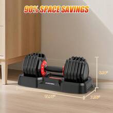 25/52.5/55LBS Adjustable Dumbbells Set With AntiSlip Handle Fast Adjust Weight Dumbbells Set With Dual Safety Locking System Versatile Weights Set For Women And Men Full Body Workout Fitn Compact Size Space Saving For Home Gym - Đỏ25lb1pcs - Xem 6