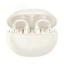 Tukio Clip On Headphones, Open Wireless Headphones, Detachable Beautiful Synthetic Gemstone Earrings, High-Definition Stereo, ANC Noise Reduction, Hands-Free Calling, Designed For Sports/Work/Study/Outdoor Use, Compatible With All Smartphones, Perfect For Girls And Women, Gifts, Holidays, Clip On Headphones, Active Noise Cancelling Earmuffs, Best In Ear Headphones, Open Earbuds, Study Headphones, Outdoor Headphones, Fashionable Headphones,  Headphones - 米色 - 查看 2