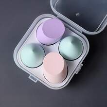 4-teiliges professionelles Make-up Schwamm Set - Foundation mit Box, multifunktionaler Kosmetik Schwamm Puff, Touch-Up & Make-up Blender - kann nass oder trocken verwendet werden - 4 Beutel - einfach zu benutzen ohne Puder - latexfreie Wassertropfen Make-up Eier, günstig, Strumpfstopfer, Make-up, Make-up Tools, günstige Sachen, Geschenke, Geschenke für Frauen, Weihnachtsgeschenke