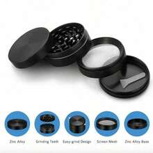 NEW! Crusher Herb Spice Metal Alloy Portable 4 Grind - Black - View 6