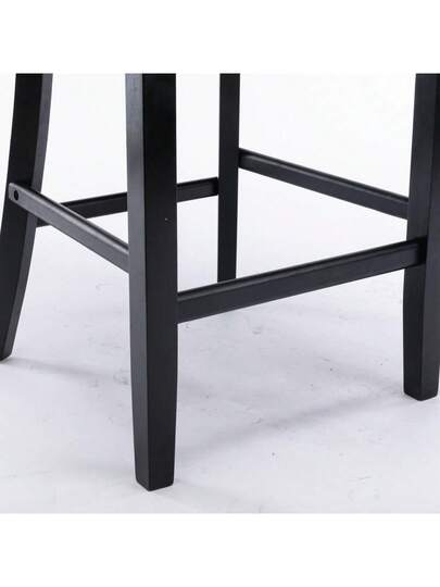 Contemporary Fluwelen Upholstered Bar Stool Buttoned Lattice Wooden Legs Chrome Nailhead Chair, Stools, DE2002BL view 9