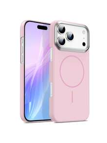 Ốp lưng điện thoại mới, chất liệu mờ mịn như da thật, vỏ cứng có nam châm, tương thích với iPhone 17 Pro, ốp bảo vệ chống rơi vỡ với ống kính được nâng cao, ốp lưng 16 Pro Max, ốp bảo vệ 15 inch, ốp da ngoài 14 Pro, ốp bảo vệ 13/12 inch. - Hồng - Xem 1