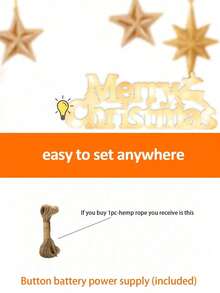 1 buc frânghie/panou luminos clasic cu LED-uri de Crăciun fericit, semn de sărbătoare iluminat, decor festiv din plastic pentru interior și exterior, decor universal pentru petrecerea de Crăciun