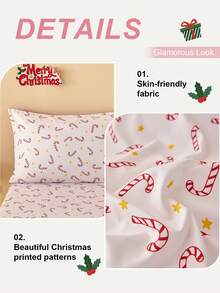 1 față de pernă cu imprimeu de trestie de bomboane de Crăciun, fără umplutură, moale și respirabilă, potrivită pentru Crăciun și decorul zilnic pentru sufragerie, dormitor, canapea, față de pernă pentru mașină, lavabilă la mașină. Pentru așternuturi de casă și articole esențiale pentru cămin, certificată Oeko-Tex