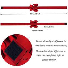 8Pcs Christmas Cabinet Ribbons Bows Decorations Red Home Decor Party Supplies Set - Burdeos - Ver 8