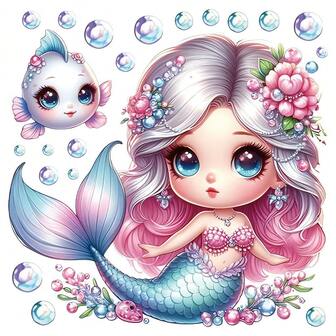 1/2/3 st söt sjöjungfrudesign-lapp, lämplig för män och kvinnor, värmeöverföringsklistermärke, tvättbar på t-shirts, jeans, jackor, ryggsäckar, kläder, hattar, för att göra din outfit mer livfull