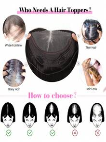 女士蕾丝前假发，发顶可增加发量并遮盖白发，蓬松高顶，隐形无痛接发 - 彩色 - 查看 8