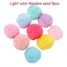 1-10个/批人造毛绒球 5厘米 DIY 毛绒球 带弹力环 适用于帽子 钥匙扣 围巾 手套 包包 饰品 针织配件 艺术和 DIY 创意工艺品装饰品