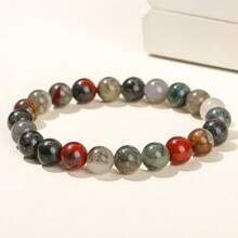 1pc 6/8/10mm Natural Stone Beaded Bracelet, Bohemian Style Tiger Eye/Amethyst/Agate Healing Stone Bracelet, Layerable Colorful Handmade Jewelry For Women - Multicolor - View 53