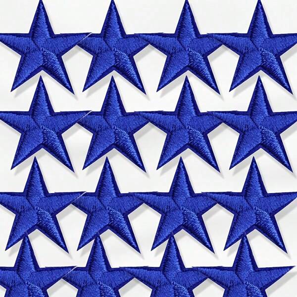 10pcs Star Embroidered Iron-On Patches, Suitable For Hats, Jackets, T-Shirts, Backpacks, Jeans Sewing Accessories