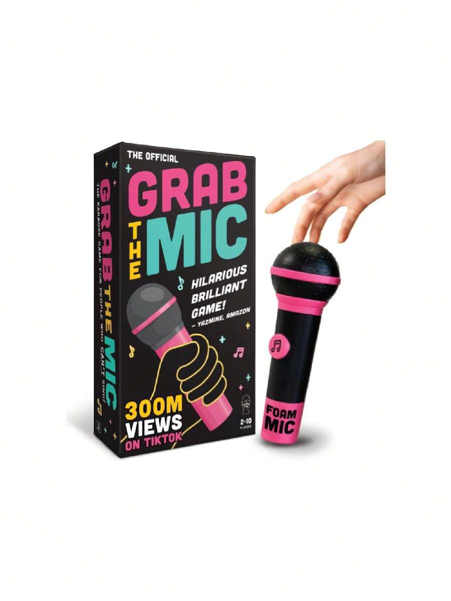 Official Grab The Mic – Family Karaoke Board Game W/Foam Mic, 8+ Ages, 2-0 Players - Games For Bad Singers W/ 250 Lyrics (25 Cards) For Hilarious Game Nights & Birthday Party,  Gift,24482815 - Nhiều màu - Xem 1