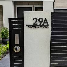 1pc Customizable Laser Cut Metal Address Plaque - Modern Outdoor House Number Sign, With Mounting Holes And Screws, No Battery Required, Weather-Resistant Wall Art, Suitable For Home And Garden Metal Yard Decor,Garden Decor, Custom Metal Sign - Black - View 7