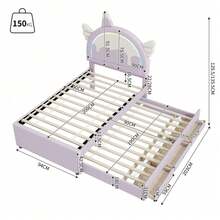 Kids Bed Frames, Headboards & Footboards - Purple + PU - View 6