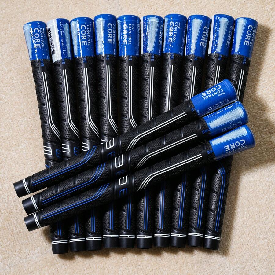 13 piezas de agarres de palos de golf, Serie Warp/Pro, Estándar/Midsize, Antideslizante de alta tracción, Agarres de palos de golf de alto rendimiento para todo tipo de clima - Azul - Ver 1