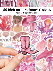YWWBLD 50 Stücke West Coast Meermädchen Aufkleber PVC Geschenk Cartoon Dekoration Sammelalbum Laptop Gepäck Gitarre Wasserglas Handyhülle DIY Aufkleber