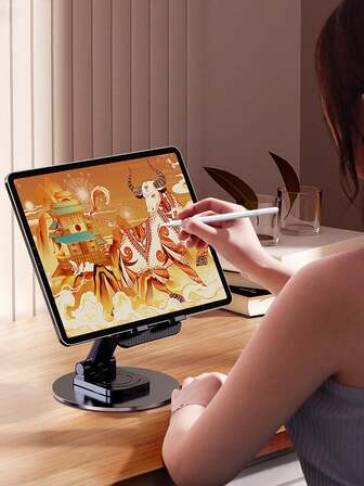 360° Rotatable Metal Base, Tablet And Phone, Computer Stand - Ingeniously Designed Portable Desk Mount For Reading And Stud