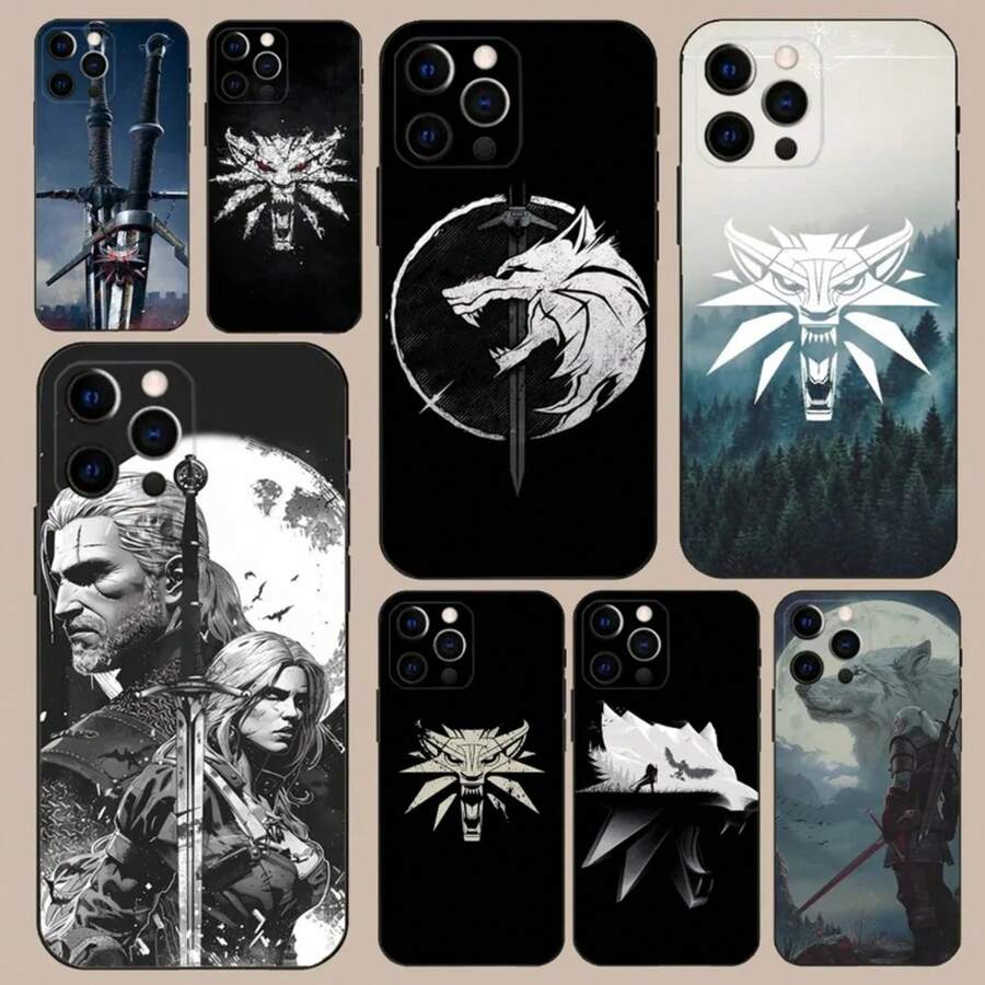 Funda para teléfono The W-Witcher Wiedzmin compatible con  16,15,14,13,12,11,Pro,X,XS,Max,XR,Plus,Mini, cubierta suave negra, funda compatible con  17 pro max, funda  17 pro, funda  17, funda  16 pro max - z4 - Ver 1