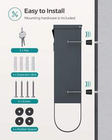 Wall-Mount Mailboxes - رمادي - مشاهدة 4